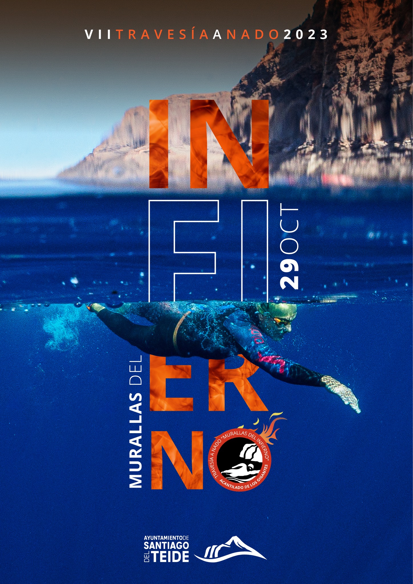 350 nadadores participarán este domingo en la VII edición de la Travesía a Nado «Murallas del Infierno»