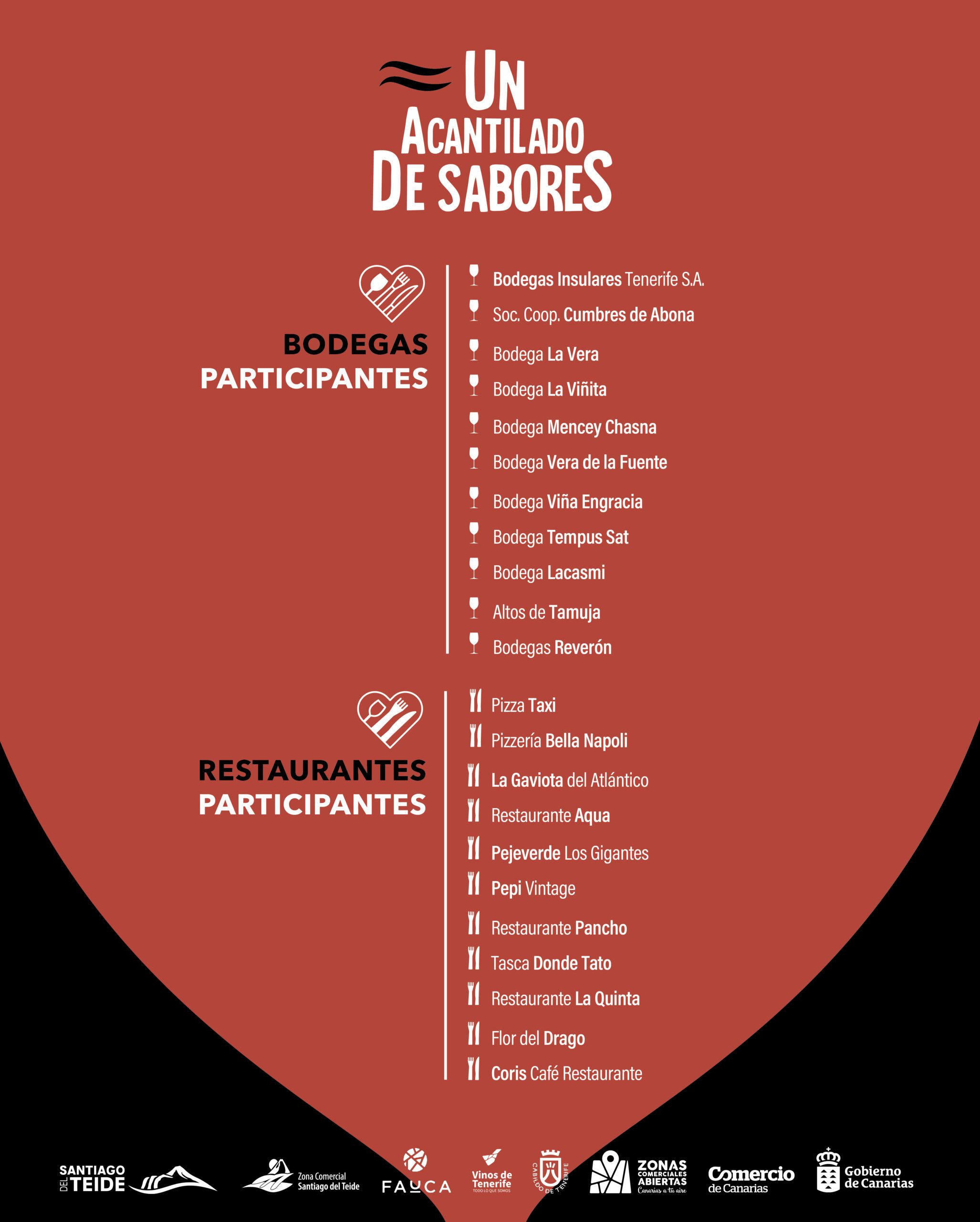 11 restaurantes y 11 bodegas participan este sábado en la XII edición del evento “Un Acantilado de Sabores”