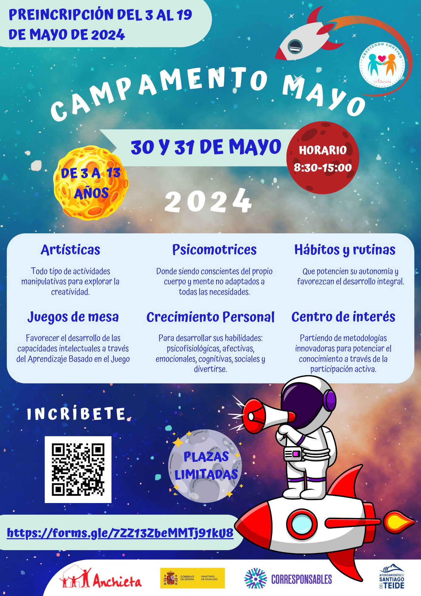 El ayuntamiento organiza un campamento gratuito a finales de mayo para niños del municipio